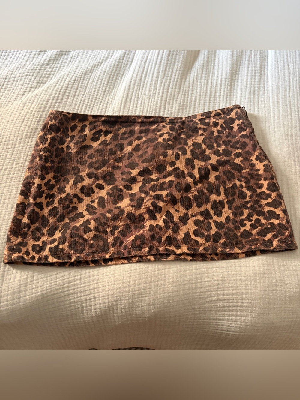 Abercrombie Leopard Denim Mini Skirt